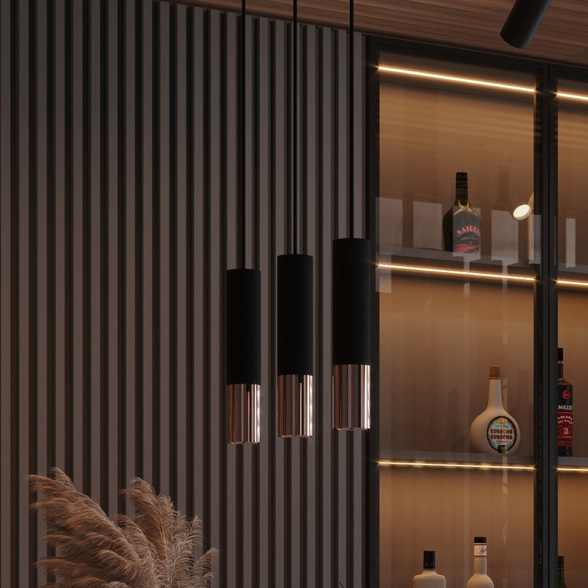 Wandleuchte LOOPEZ schwarz & kupfer Sollux Lighting