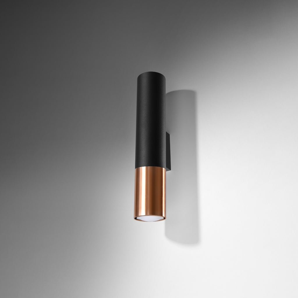 Wandleuchte LOOPEZ schwarz & kupfer Sollux Lighting