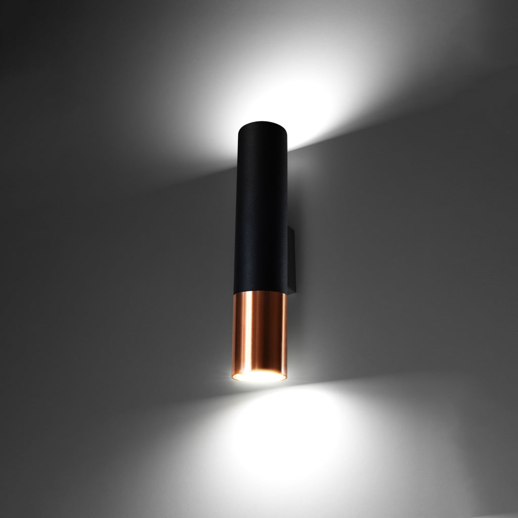 Wandleuchte LOOPEZ schwarz & kupfer Sollux Lighting