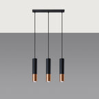 Pendelleuchte LOOPEZ 3L schwarz & kupfer Sollux Lighting