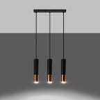 Pendelleuchte LOOPEZ 3L schwarz & kupfer Sollux Lighting