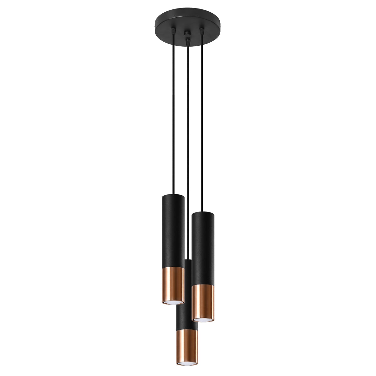Pendelleuchte LOOPEZ 3P schwarz & kupfer Sollux Lighting