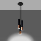 Pendelleuchte LOOPEZ 3P schwarz & kupfer Sollux Lighting