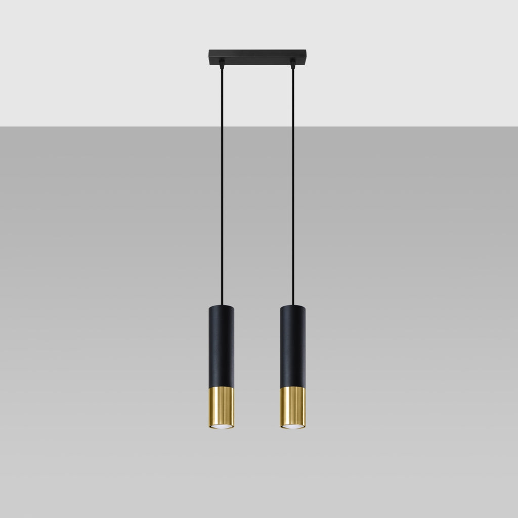 Pendelleuchte LOOPEZ 2 schwarz & gold Sollux Lighting
