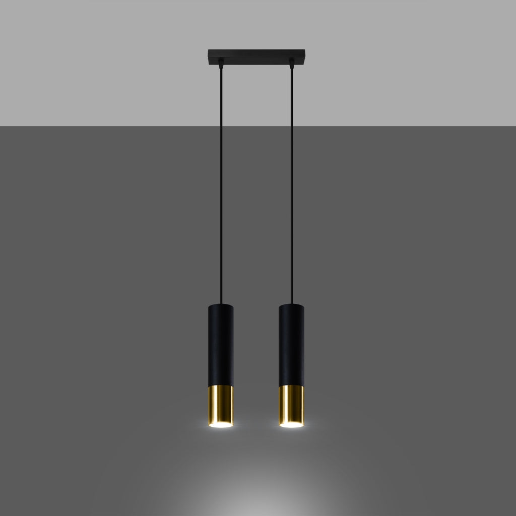 Pendelleuchte LOOPEZ 2 schwarz & gold Sollux Lighting