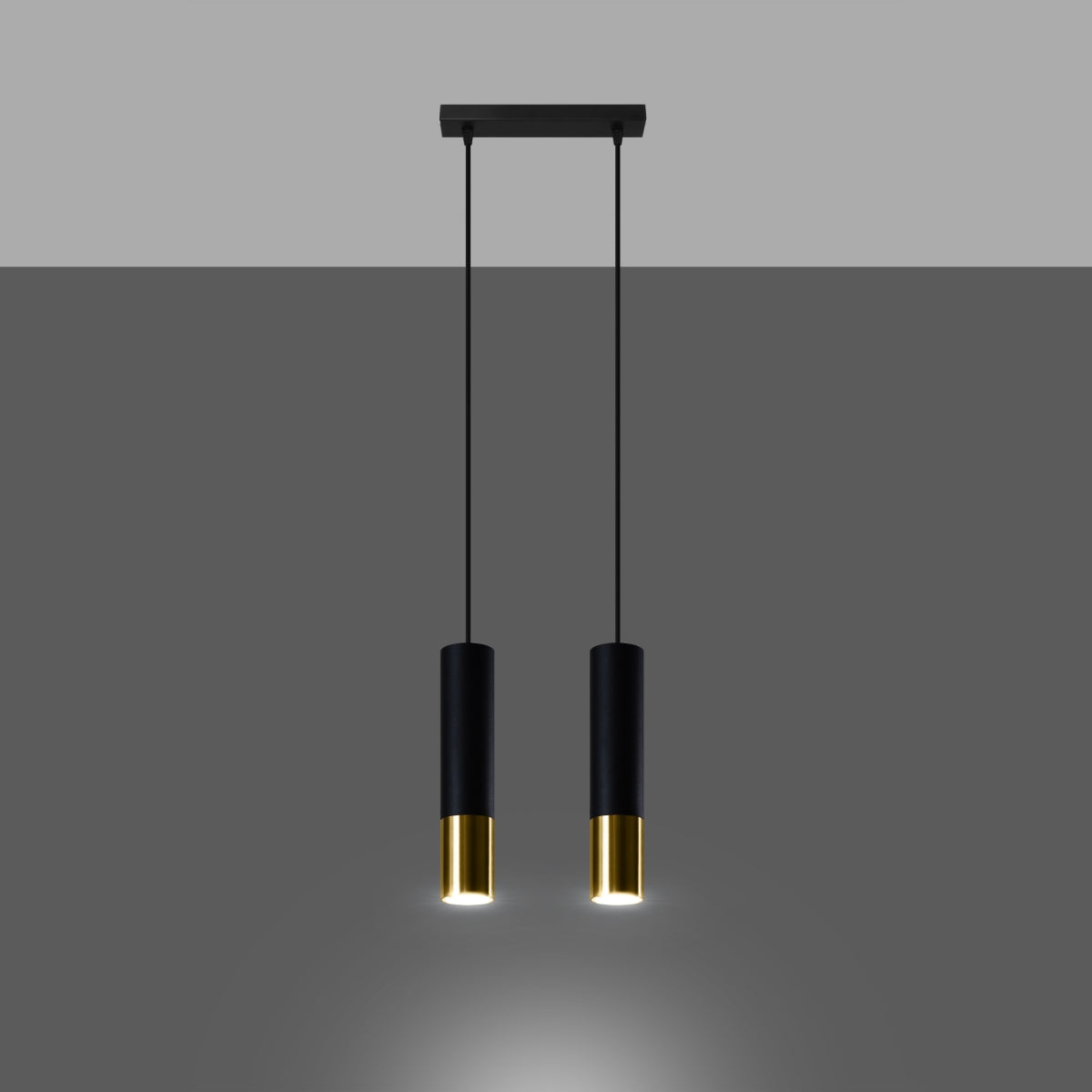 Pendelleuchte LOOPEZ 2 schwarz & gold Sollux Lighting
