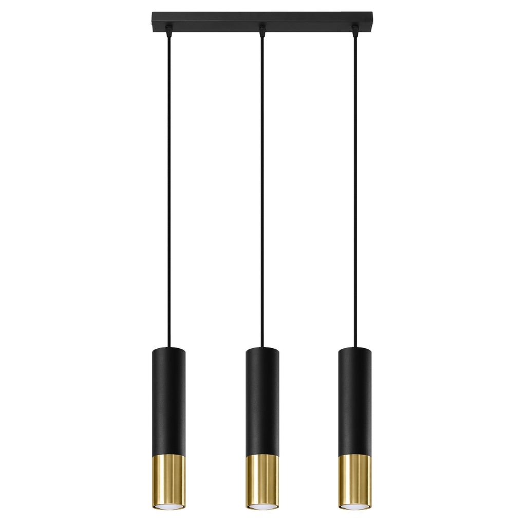 Pendelleuchte LOOPEZ 3L schwarz & gold Sollux Lighting