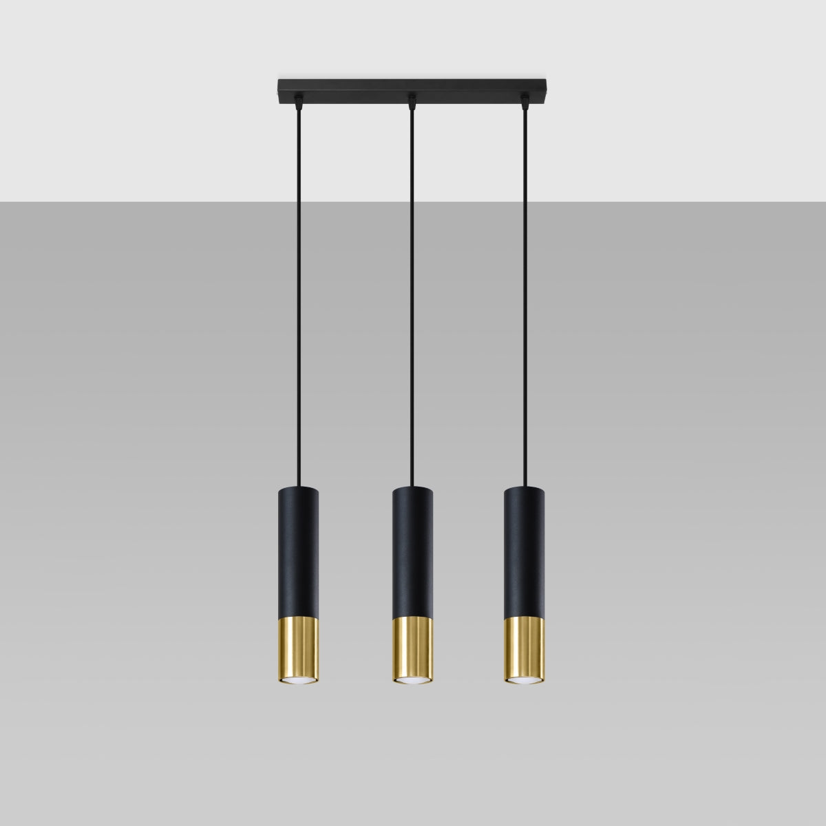Pendelleuchte LOOPEZ 3L schwarz & gold Sollux Lighting