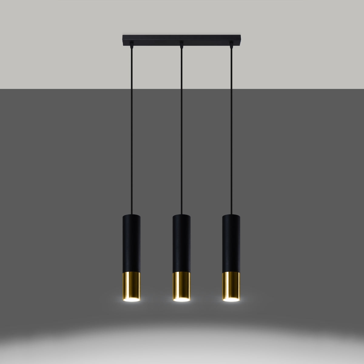 Pendelleuchte LOOPEZ 3L schwarz & gold Sollux Lighting