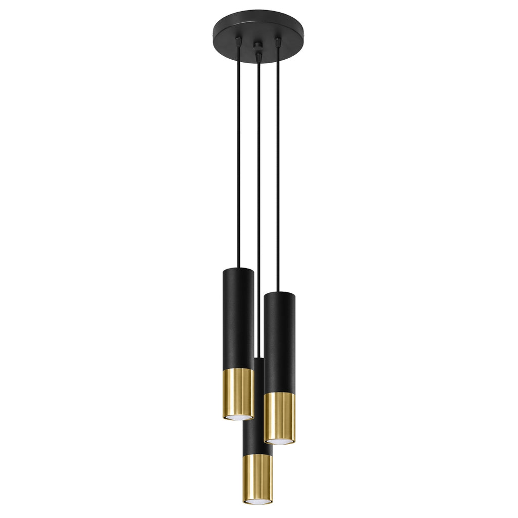Pendelleuchte LOOPEZ 3P schwarz & gold Sollux Lighting