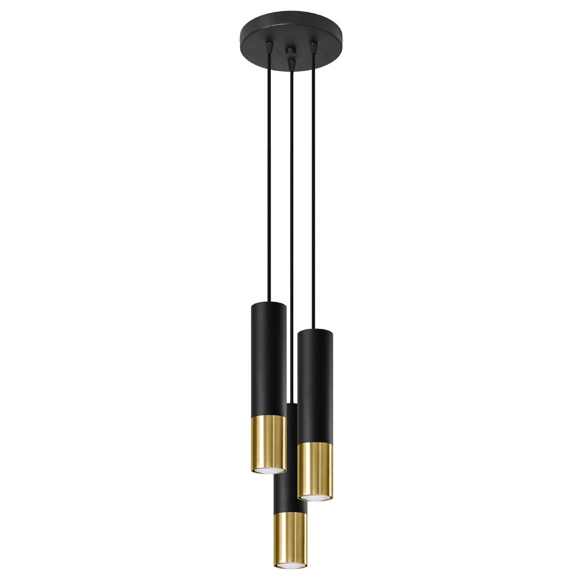 Pendelleuchte LOOPEZ 3P schwarz & gold Sollux Lighting