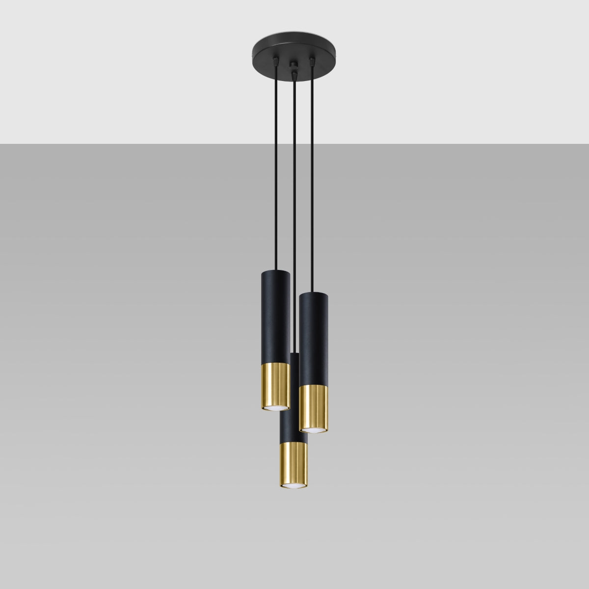 Pendelleuchte LOOPEZ 3P schwarz & gold Sollux Lighting