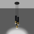 Pendelleuchte LOOPEZ 3P schwarz & gold Sollux Lighting