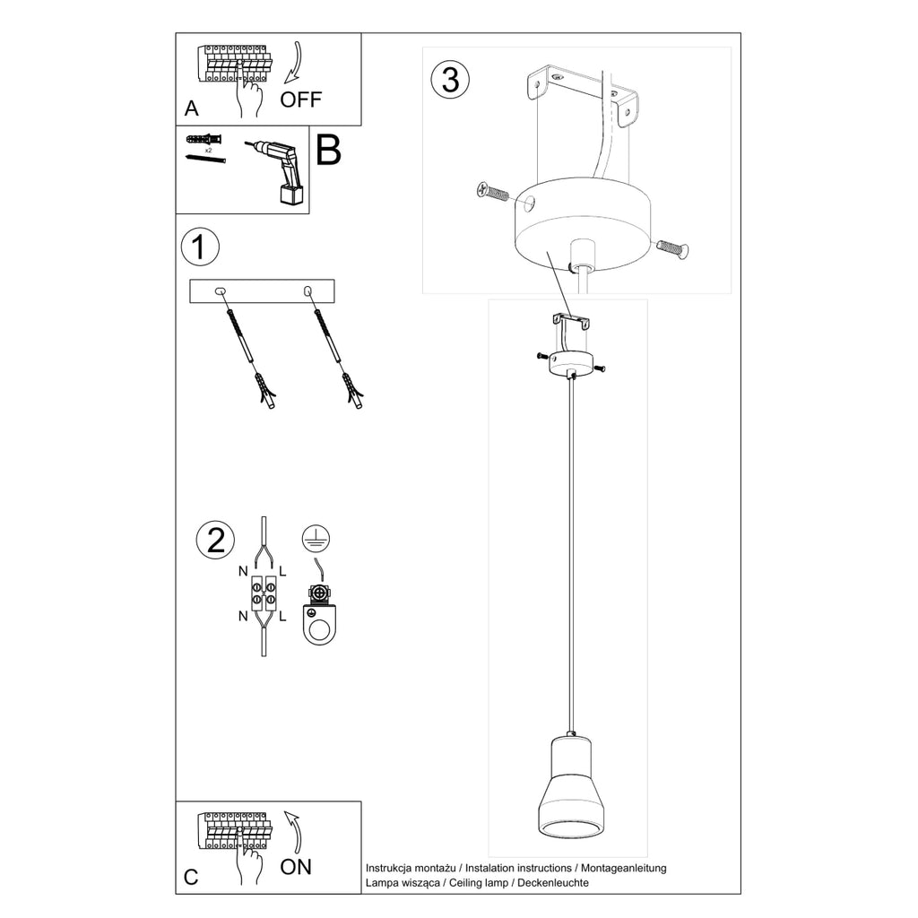 Pendelleuchte QUBIC grau Sollux Lighting