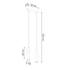 Pendelleuchte ZANE 2 grau Sollux Lighting