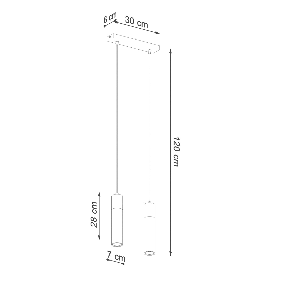 Pendelleuchte ZANE 2 grau Sollux Lighting