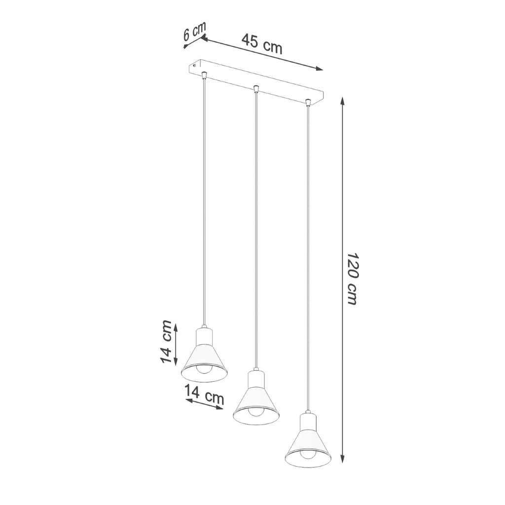 Pendelleuchte TALEJA 3 schwarz [E27] Sollux Lighting