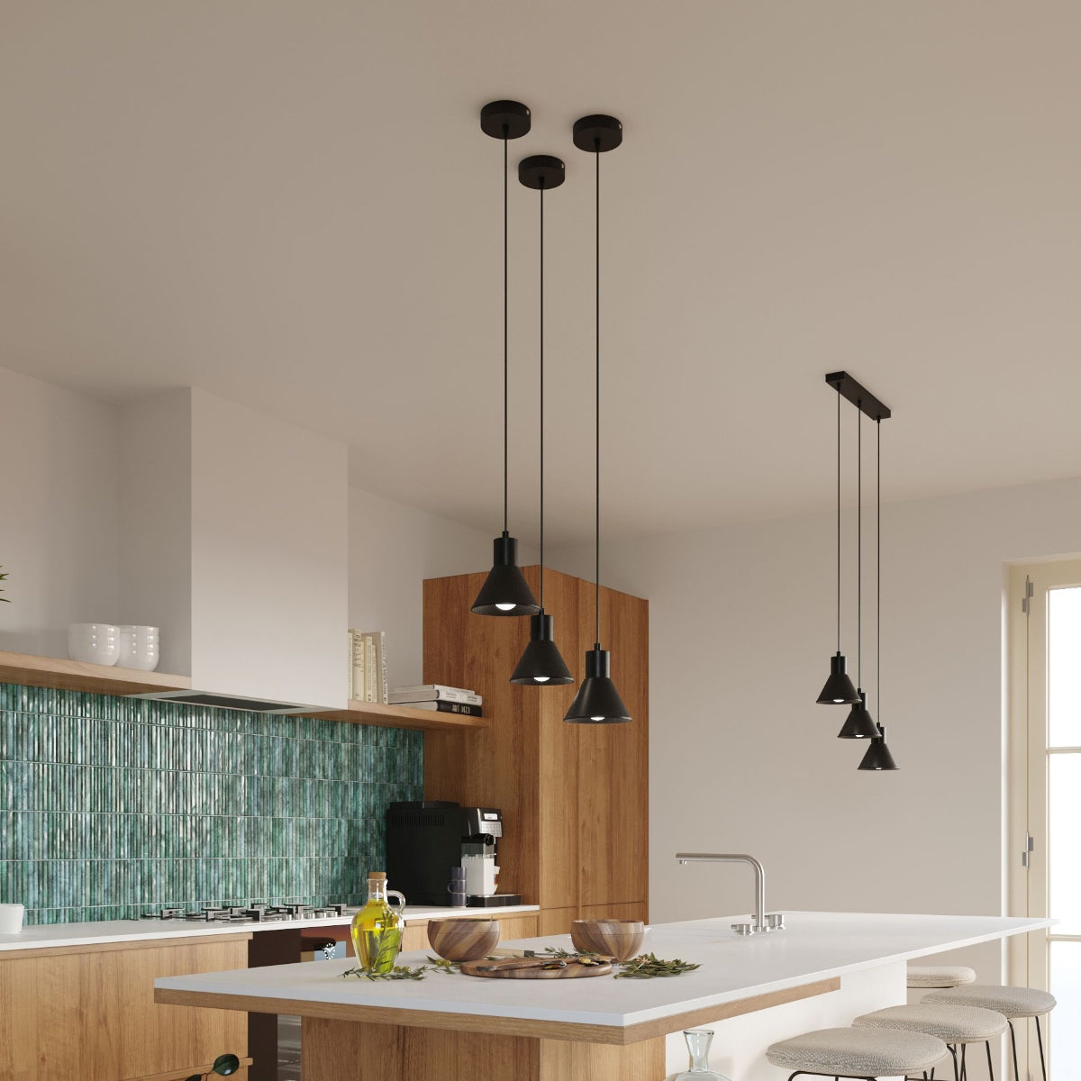 Pendelleuchte TALEJA 3 schwarz [E27] Sollux Lighting