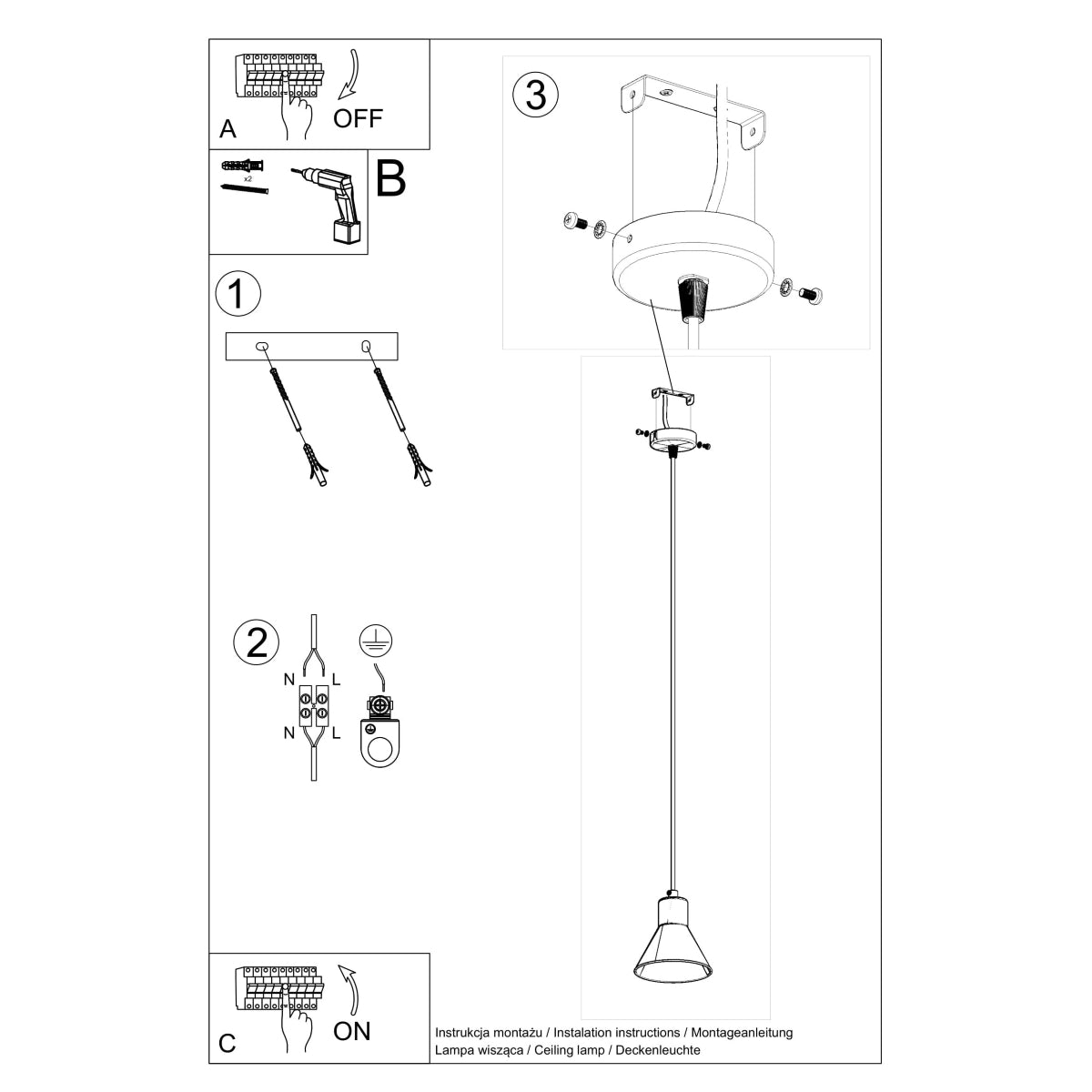 Pendelleuchte TALEJA 1 weiß [ES111] Sollux Lighting