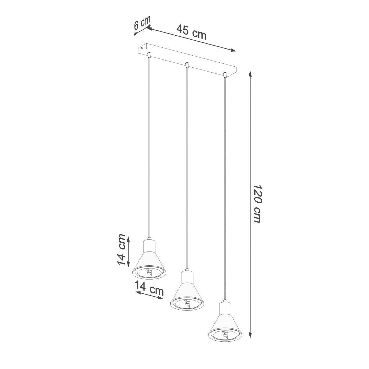 Pendelleuchte TALEJA 3 weiß [ES111] Sollux Lighting