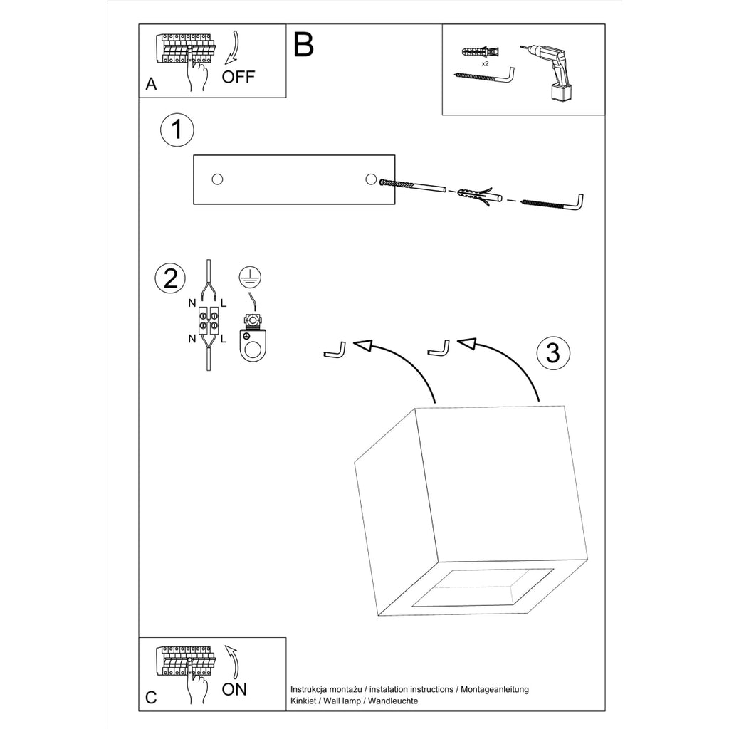 Wandleuchte LEO Beton Sollux Lighting