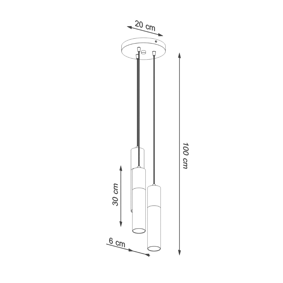 Pendelleuchte PABLO 3P schwarz Sollux Lighting