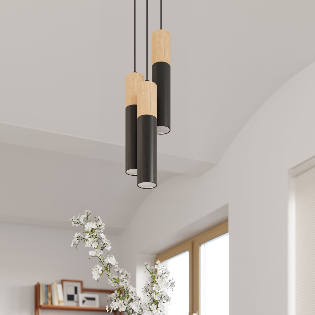 Pendelleuchte PABLO 3P schwarz Sollux Lighting