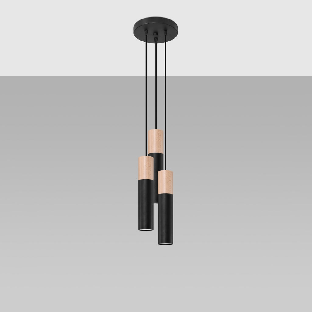 Pendelleuchte PABLO 3P schwarz Sollux Lighting