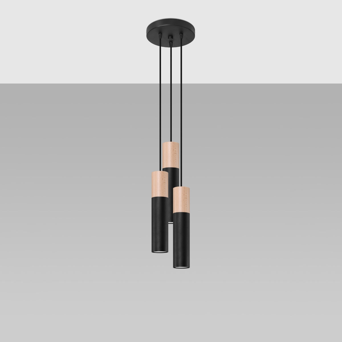 Pendelleuchte PABLO 3P schwarz Sollux Lighting