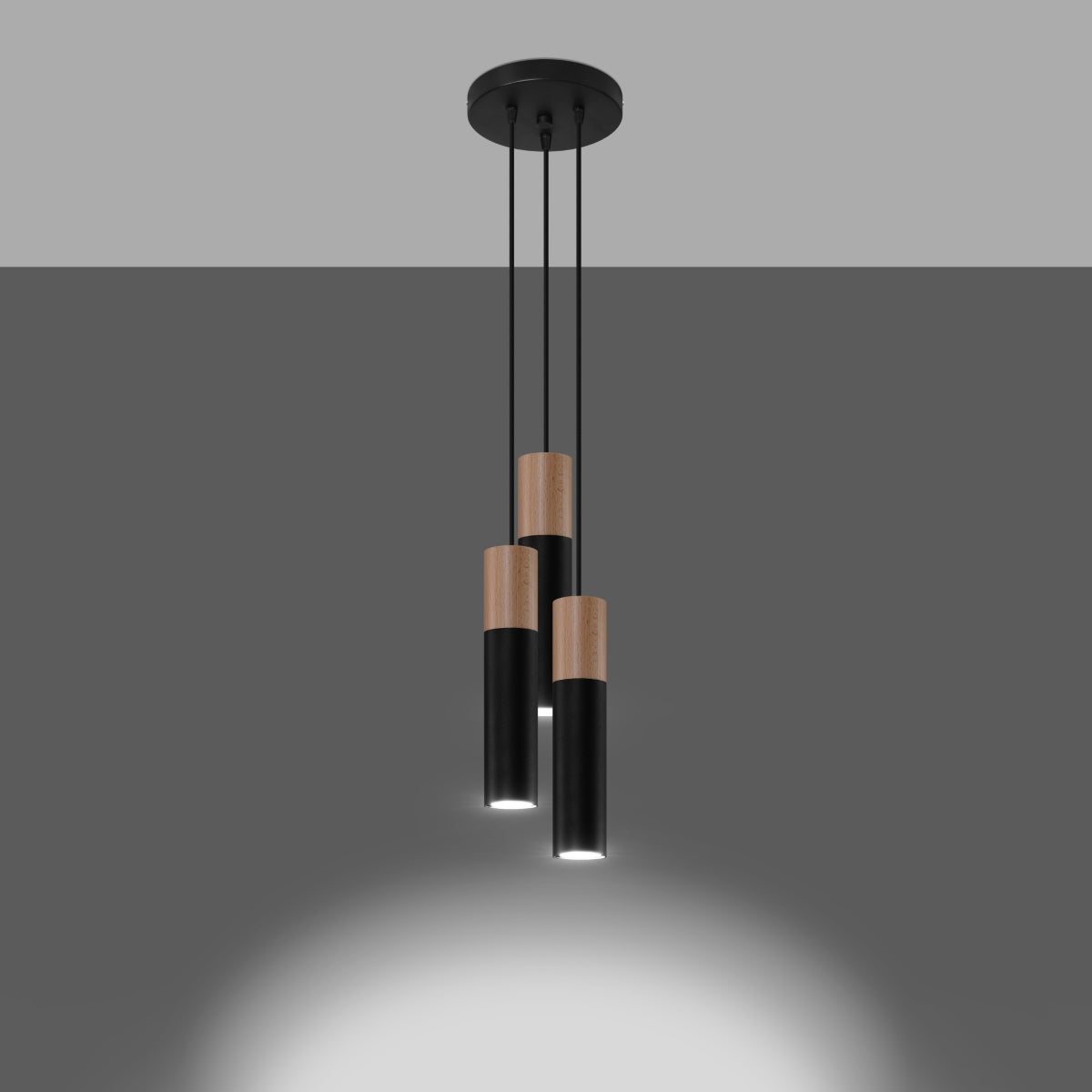 Pendelleuchte PABLO 3P schwarz Sollux Lighting
