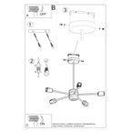 Pendelleuchte LANGO 5 schwarz Sollux Lighting