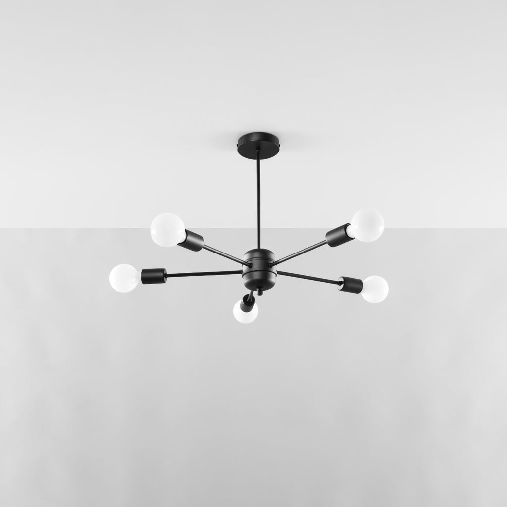 Pendelleuchte LANGO 5 schwarz Sollux Lighting