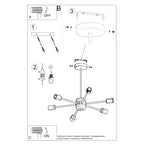 Pendelleuchte LANGO 6 schwarz Sollux Lighting