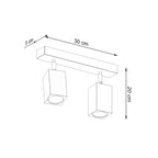 Deckenleuchte - Spot - Strahler KEKE 2 Eiche Sollux Lighting