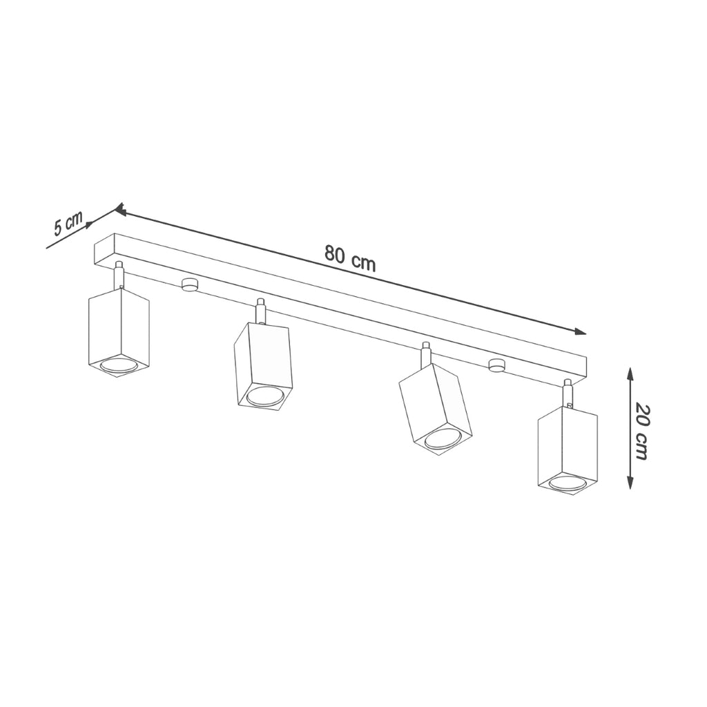 Deckenleuchte - Spot - Strahler KEKE 4 Eiche Sollux Lighting