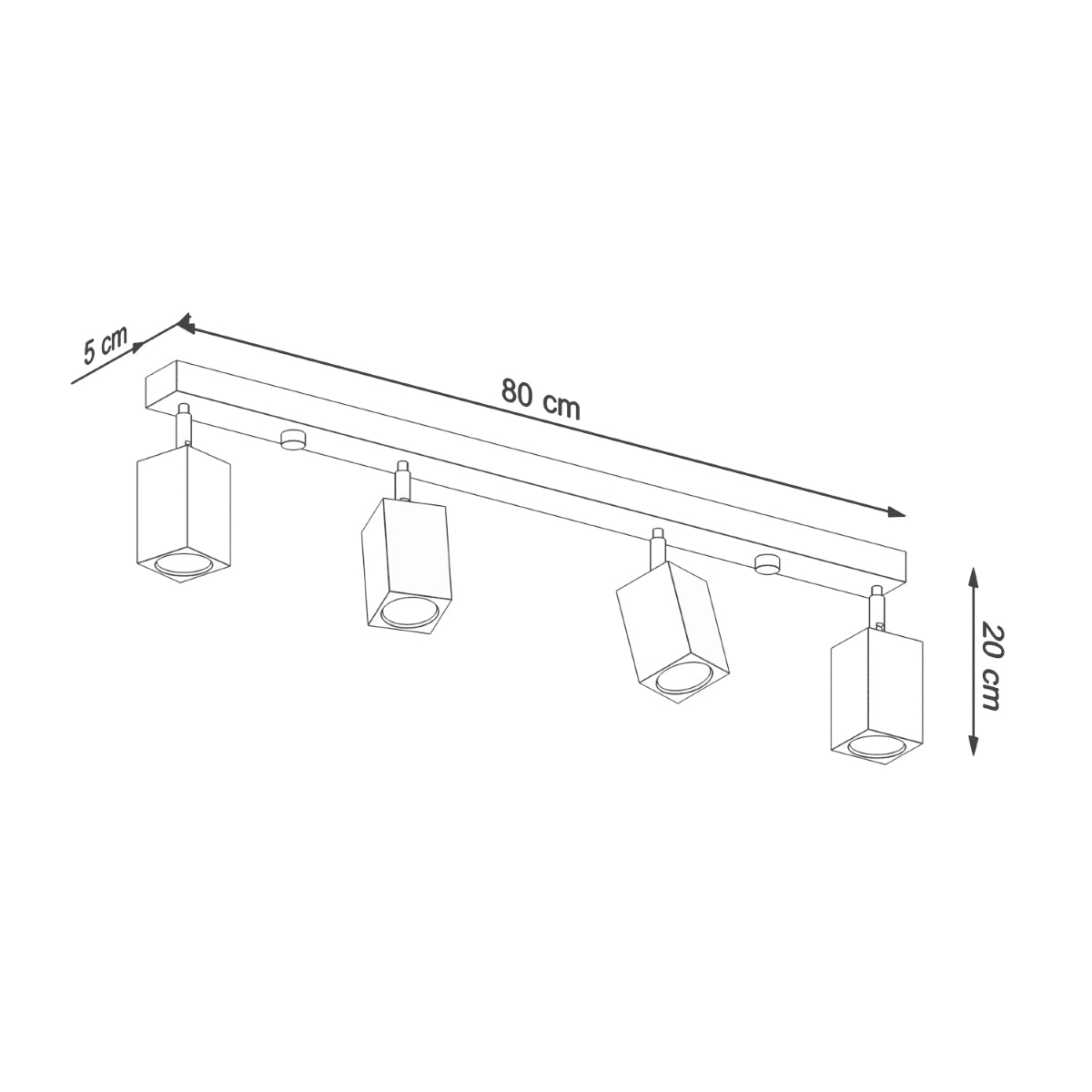 Deckenleuchte - Spot - Strahler KEKE 4 Eiche Sollux Lighting