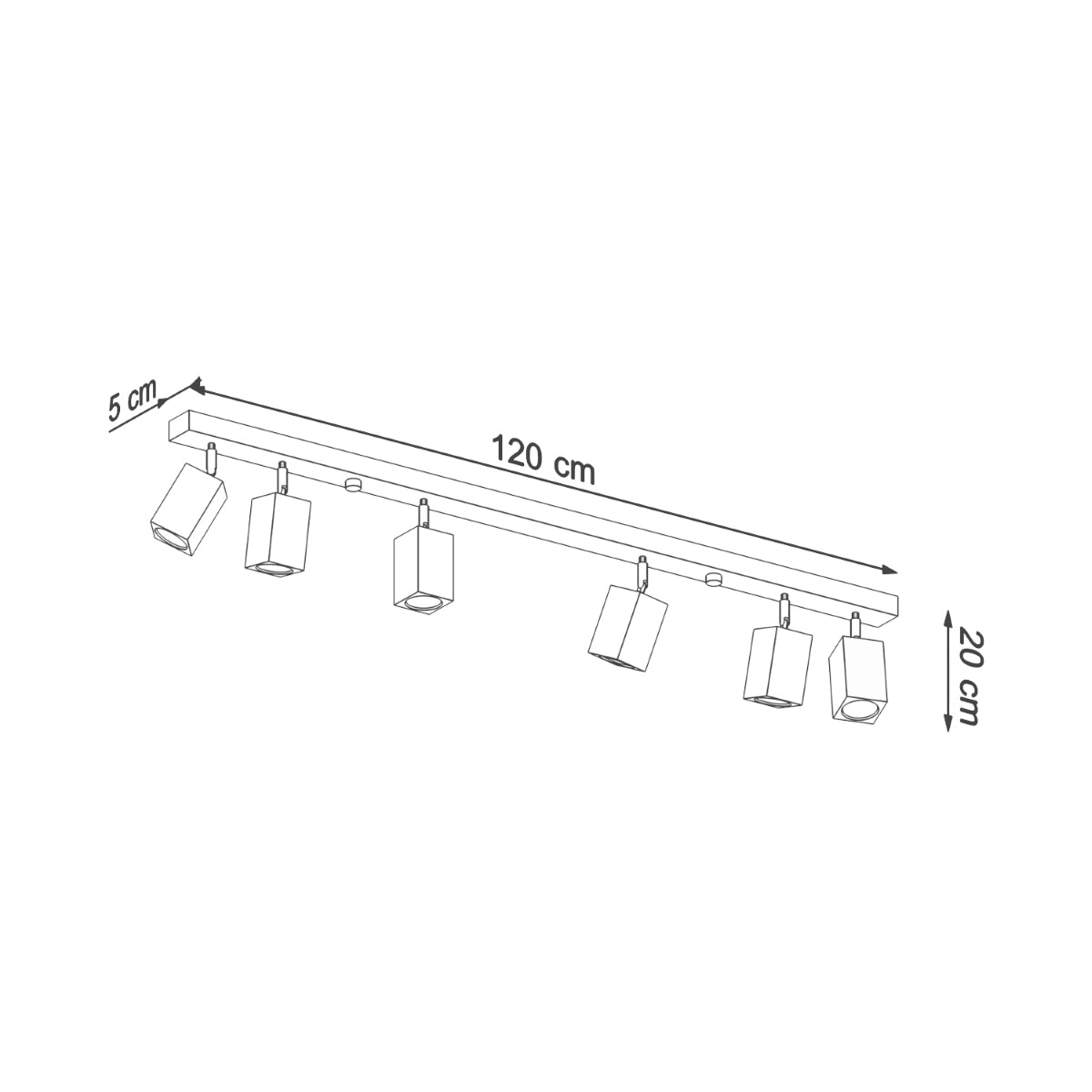 Deckenleuchte - Spot - Strahler KEKE 6 Eiche Sollux Lighting
