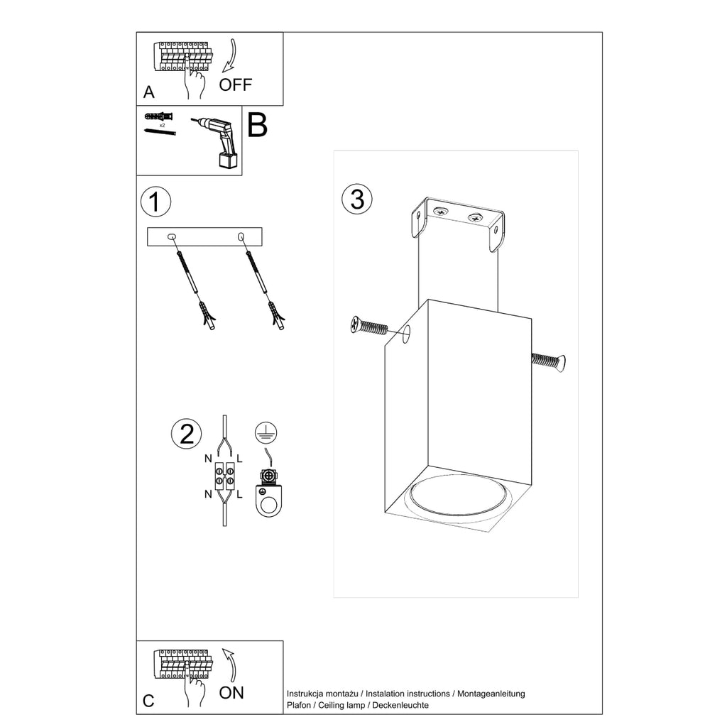 Deckenleuchte - Spot - Strahler KEKE 10 Eiche Sollux Lighting