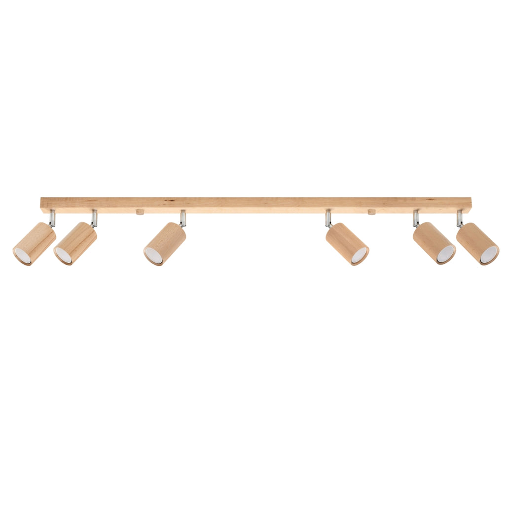 Deckenleuchte - Spot - Strahler BERG 6 Naturholz Sollux Lighting