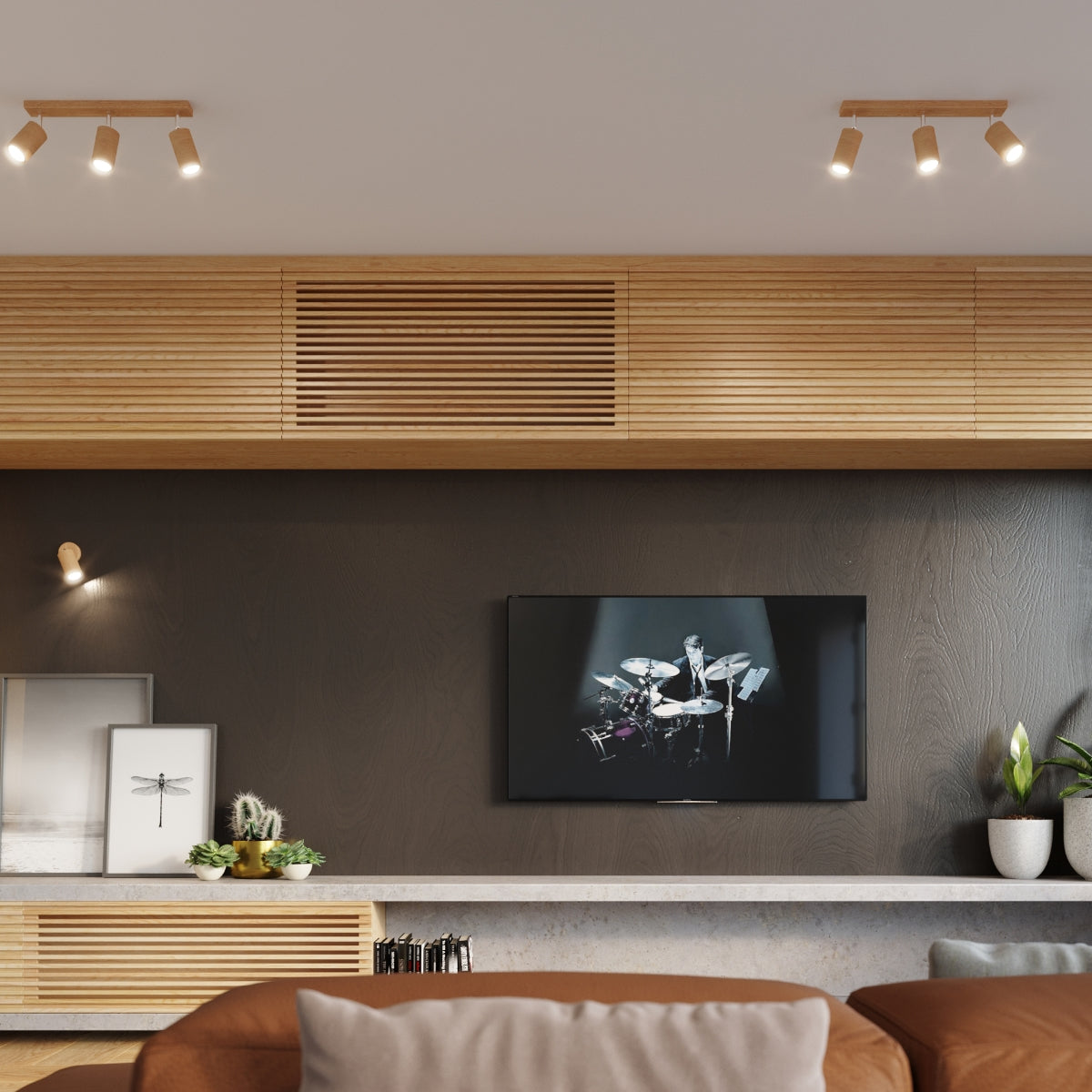 Deckenleuchte - Spot - Strahler BERG 6 Naturholz Sollux Lighting