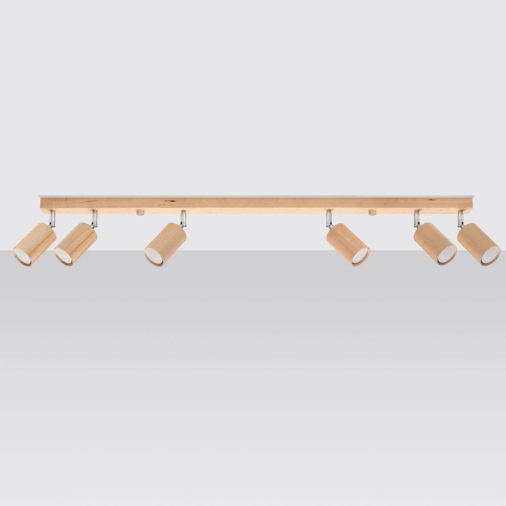 Deckenleuchte - Spot - Strahler BERG 6 Naturholz Sollux Lighting