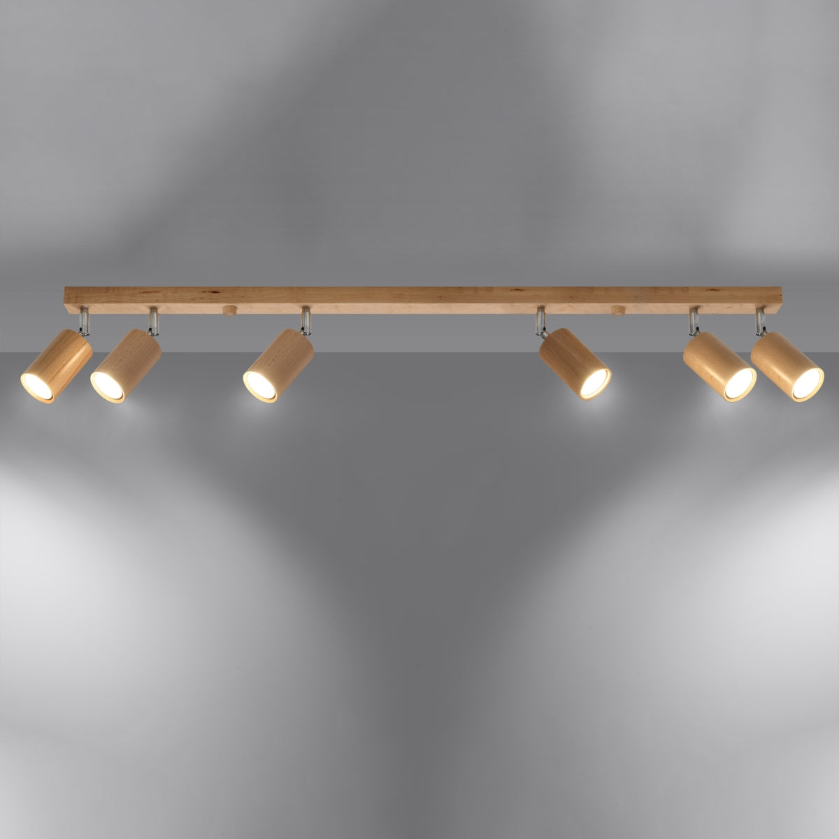 Deckenleuchte - Spot - Strahler BERG 6 Naturholz Sollux Lighting
