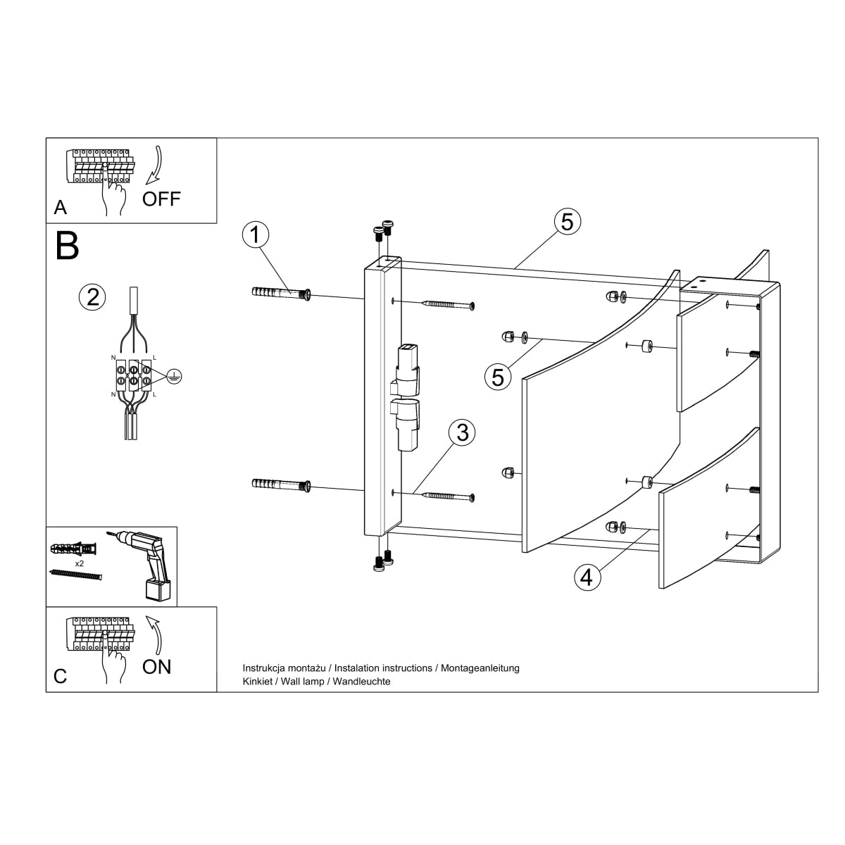 Wandleuchte CELIA weiß Sollux Lighting