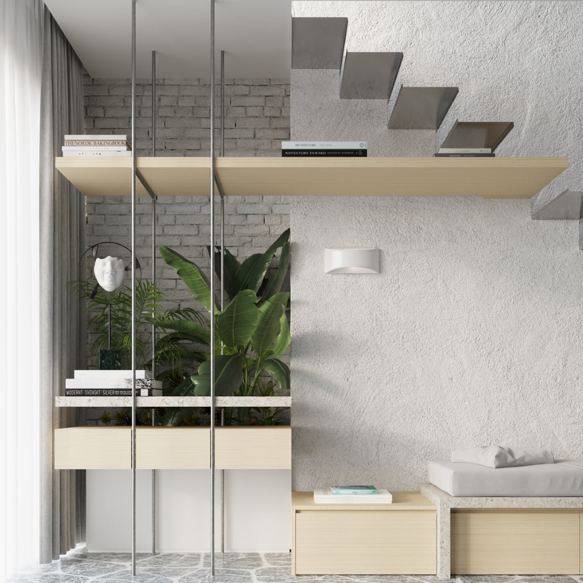 Lackierte Wandleuchte VIXEN weiß glänzend Sollux Lighting