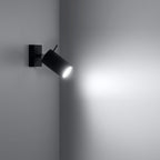 Wandleuchte RING schwarz ein Schalter Sollux Lighting