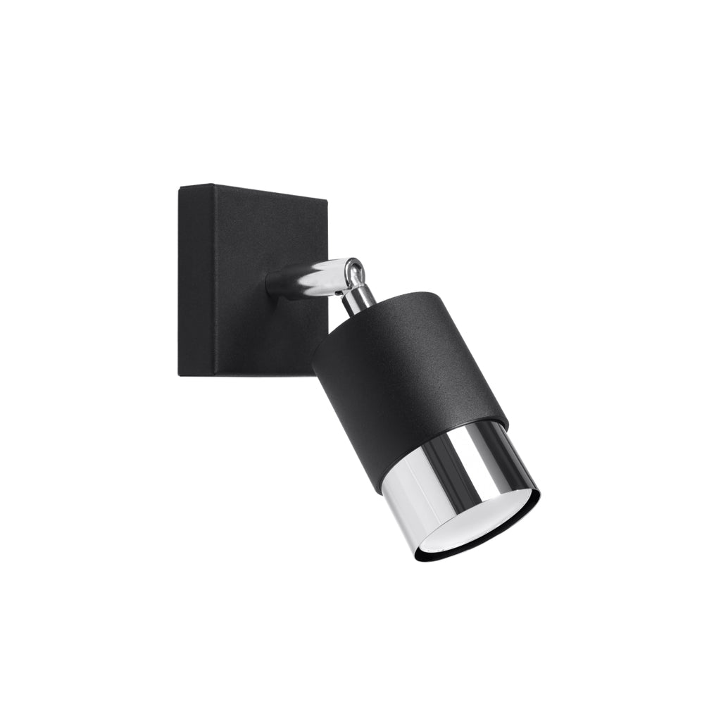 Wandleuchte NERO schwarz & chrom Sollux Lighting