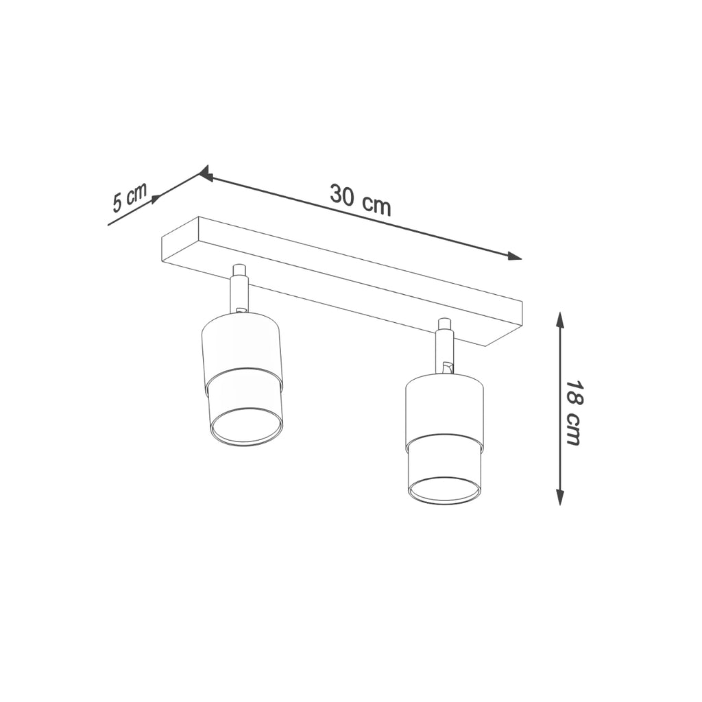 Deckenleuchte - Spot - Strahler NERO 2 schwarz & chrom Sollux Lighting