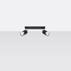 Deckenleuchte - Spot - Strahler NERO 2 schwarz & chrom Sollux Lighting