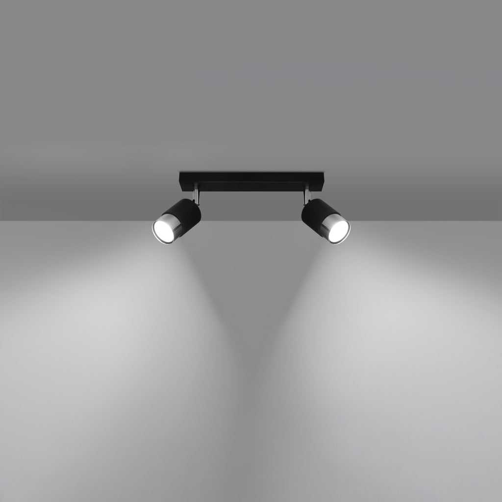 Deckenleuchte - Spot - Strahler NERO 2 schwarz & chrom Sollux Lighting