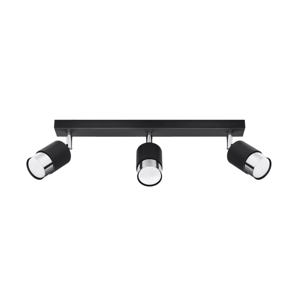 Deckenleuchte - Spot - Strahler NERO 3 schwarz & chrom Sollux Lighting